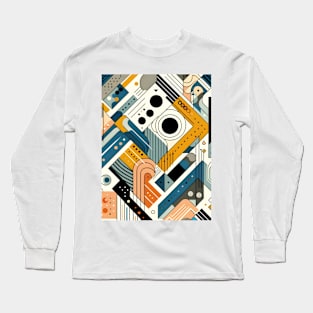 Abstract Fun Colorful Geometric Pattern Long Sleeve T-Shirt